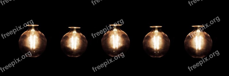 Light Bulbs Series Garland Light Shining