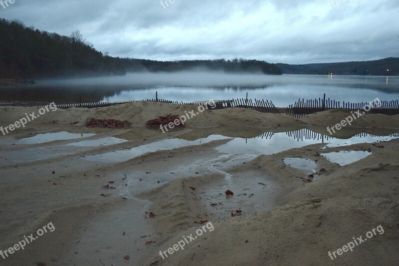 Beach Lake Park Overcast Twilight