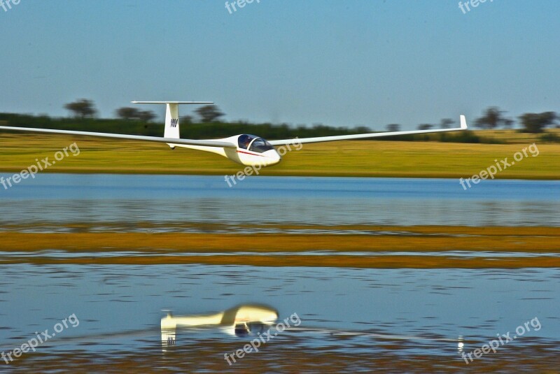 Glider Reflection Lake Sailplane Gliding