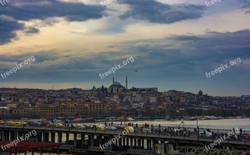 Istanbul Bridge Turkey Throat Galata