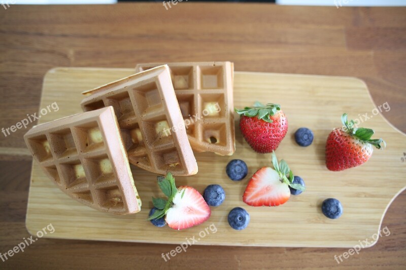 Waffles Waffle Cake Dessert Sweet Food