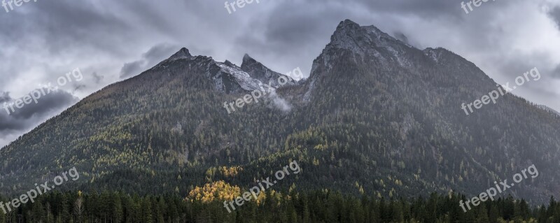 Watzmann Mountain Alpine Berchtesgaden Alps Massif