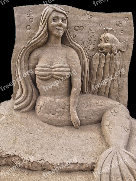 Mermaid Sand Figure Sculpture Sand Figure