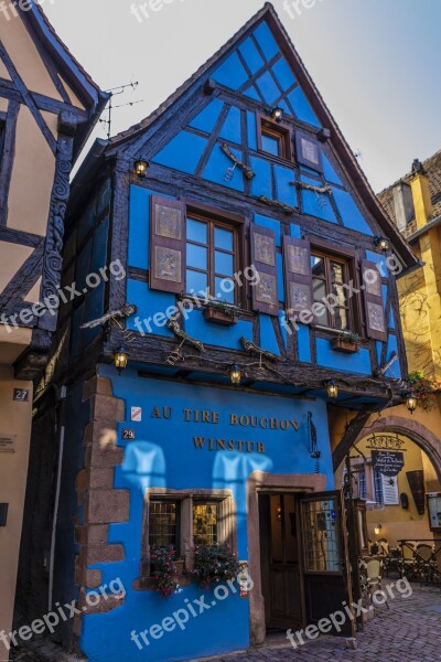 France Alsace Winstub Truss Historic Center