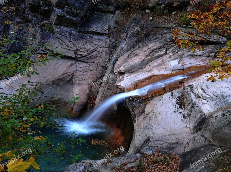 Waterfall Mini Waterfall Autumn Valley Free Photos