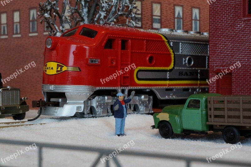 Model Train Model Railway Santa Fe Diesel Locomotive Winter