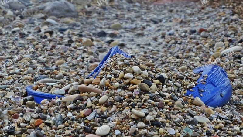 Gravel Slippers Beach Blue Sea