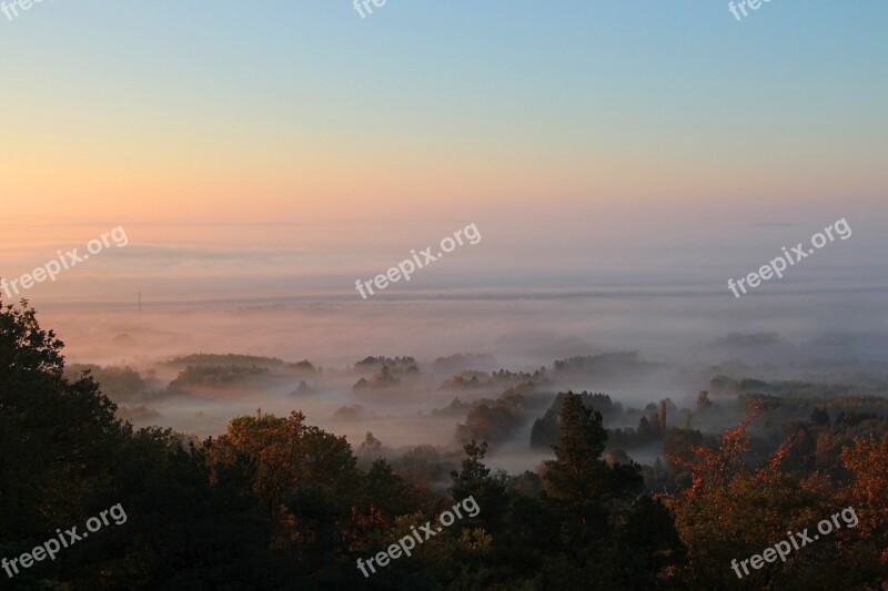 Morning Mood Autumn Morning Morning Mist Fog Landscape Sunrise