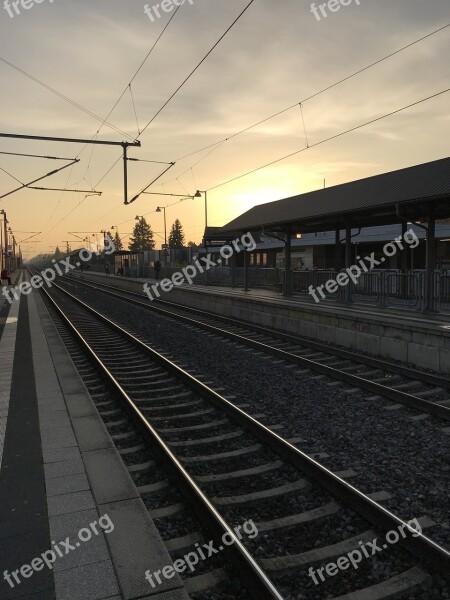 Morgenstimmung Train Skies Sunrise Deutsche Bahn