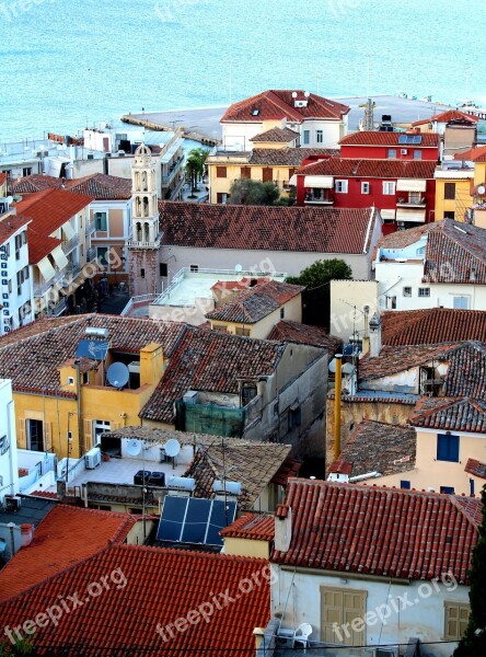 Nafplio Greek Port City Of The Peloponnese Rooftops Close Settlement