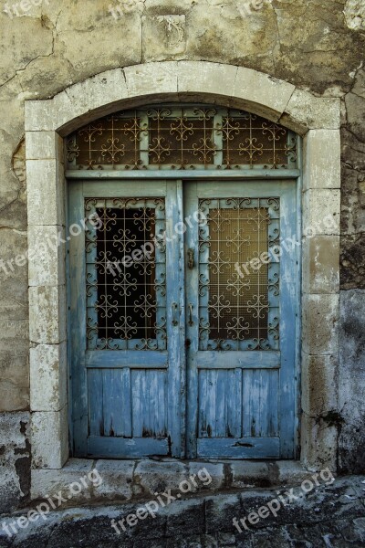 Gate Door Blue Wooden Entrance