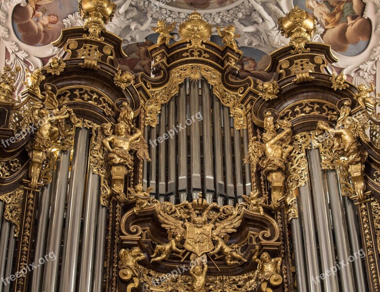 Passau St Stephan's Cathedral Passauer Stephansdom Organ Golden