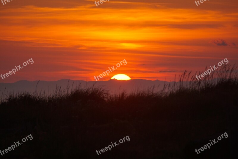 Sunset Dungeness Spit Beach Coast Coastline