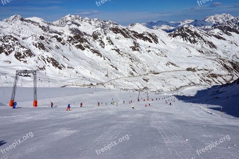 Solden Austria Skiing Mountains Alps