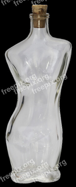 Glass Bottle Woman Torso Female Bottle