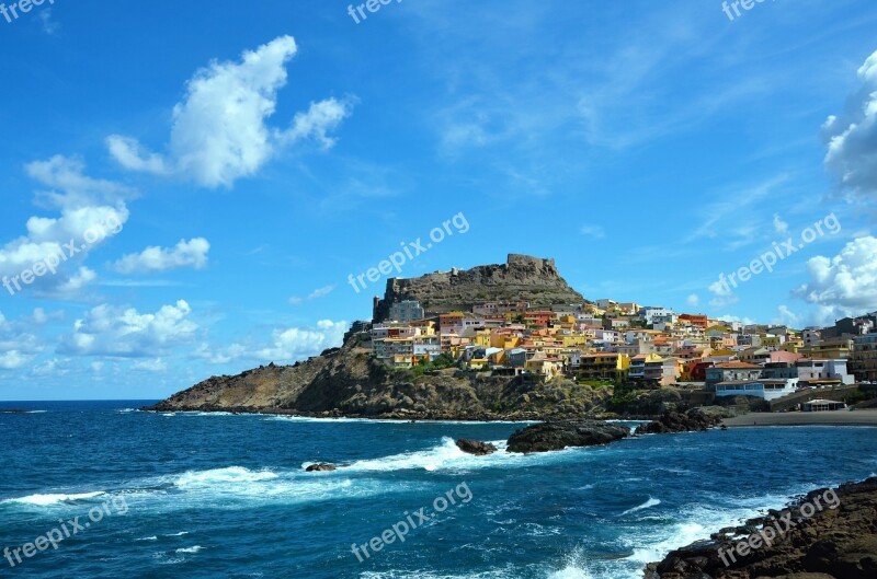 Sardinia Sea Castelsardo Historic Center Free Photos