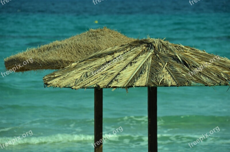 Sardinia Sea Beach Parasol Blue