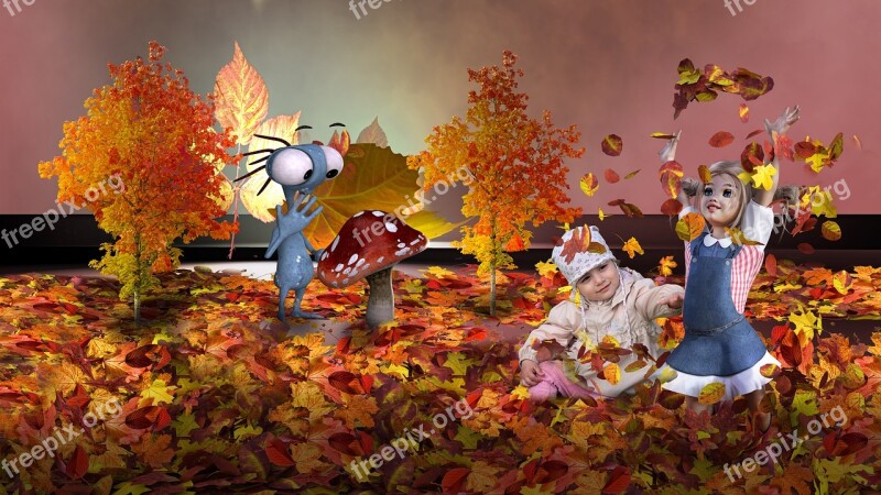 Fall Child Photo Montage Free Photos