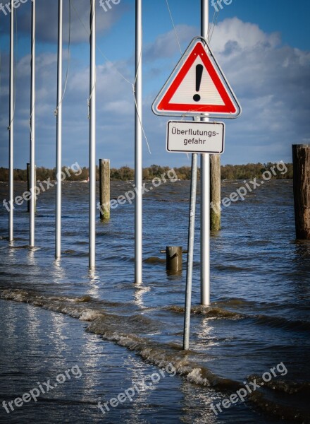 Elbe High Water Nature River Water