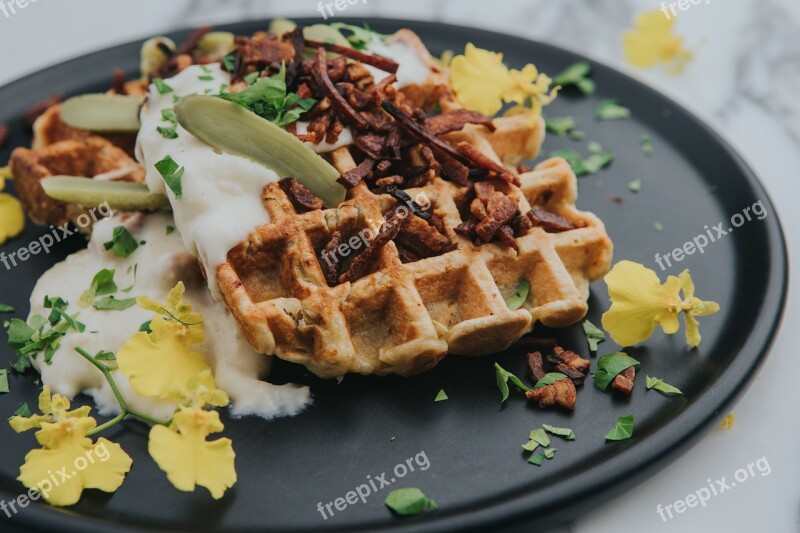 Waffle Breakfast Food Brunch Free Photos