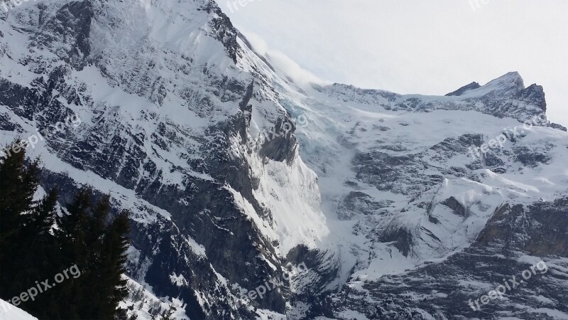 Mountain Snow Grindelwald Swiss Alps Mountains