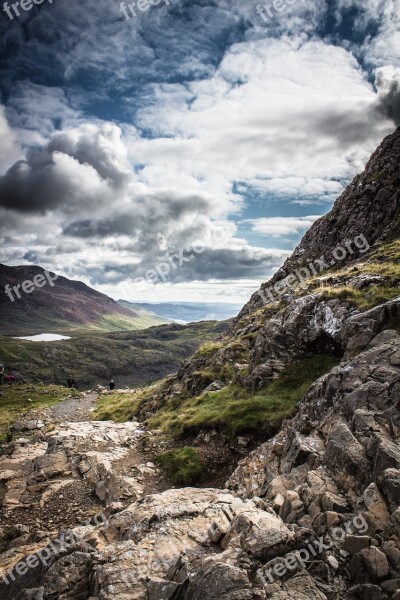 Welsh Wales Snowdonia Snowdon Sky