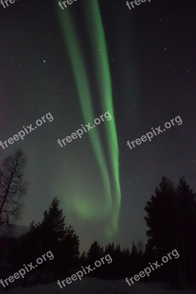 Aurora Borealis Lapland The Northern Lights Nature In The Arctic