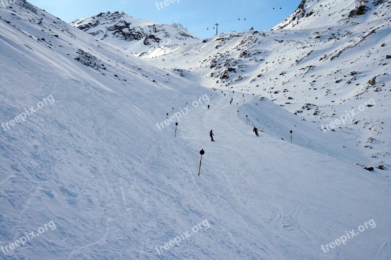 Solden Austria Skiing Mountains Alps