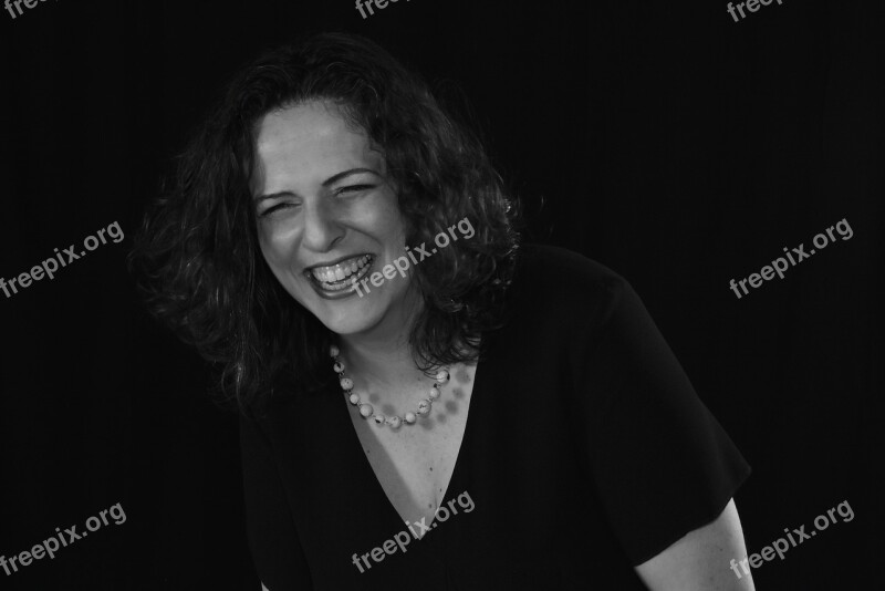 Woman Laughing Black And White Joy Happy