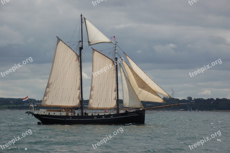 Sailing Vessel Sail Full Stuff Ship Sea