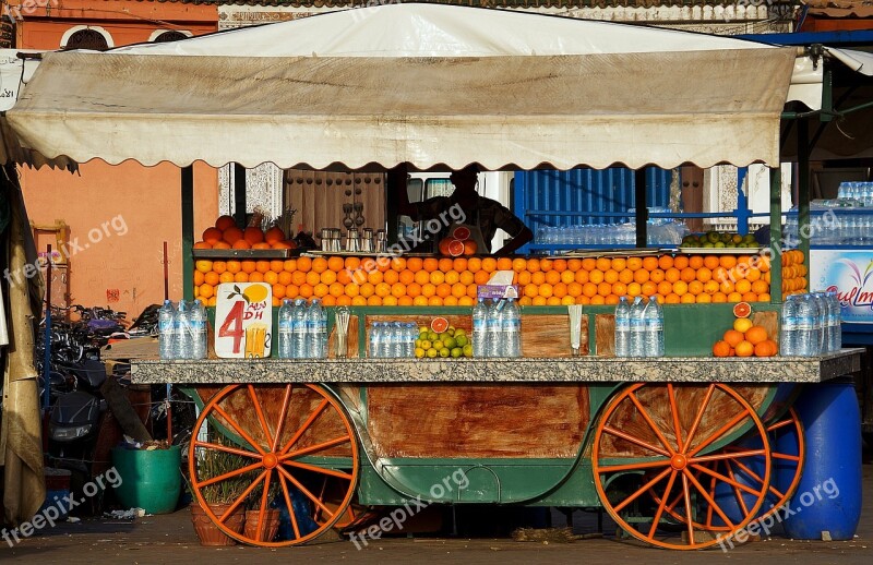 Street Trader Seller Orange Fresh