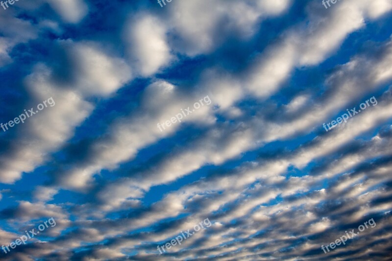 Clouds Billowy Blue Sky White