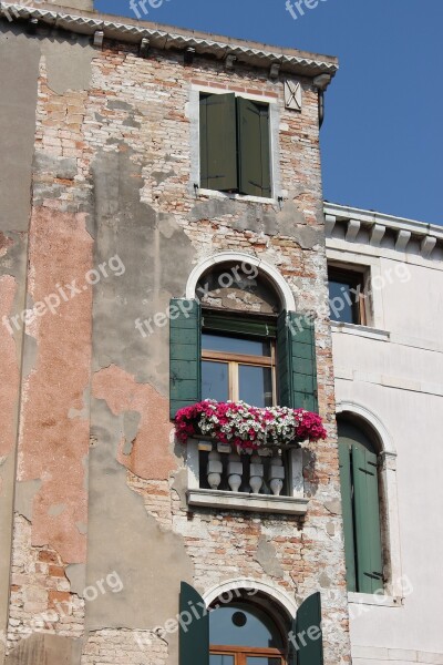 Italy Architecture Window Flowers Old Building