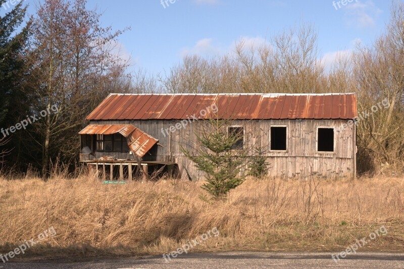 Decay Rust Burned Out Worn Outhouse