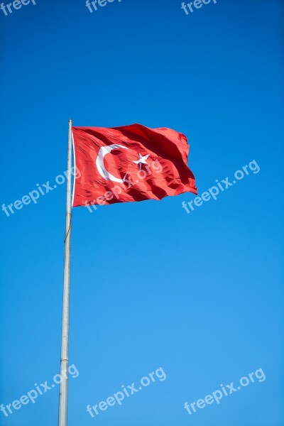 Flag Turkish Red White Wind