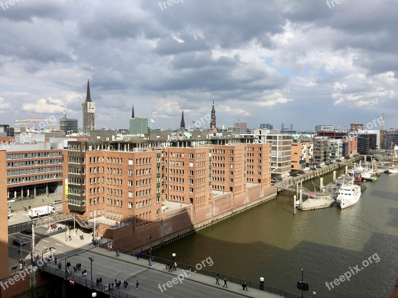 Hamburg Port Elbe Hanseatic City Hamburg Skyline