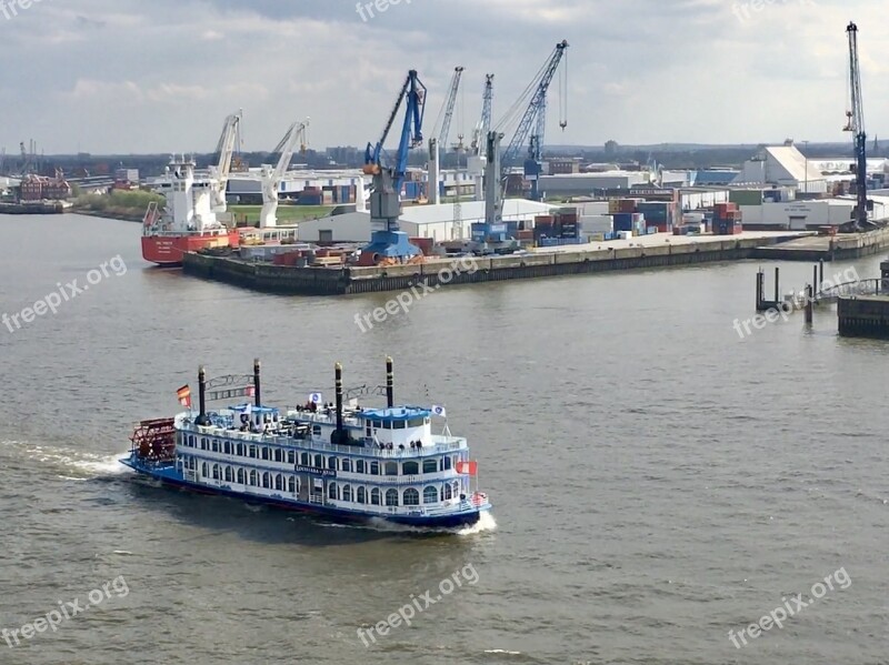 Hamburg Port Elbe Hanseatic City Ship