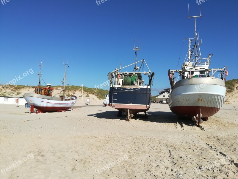 Fishing Boat Beach North Sea Denmark Løkken