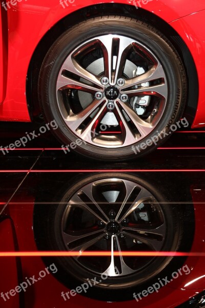 Rim Car Red Auto Reflection