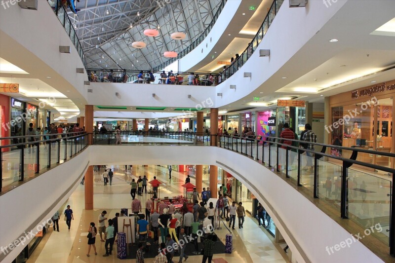 Shopping Mall Stock Indoors Escalator