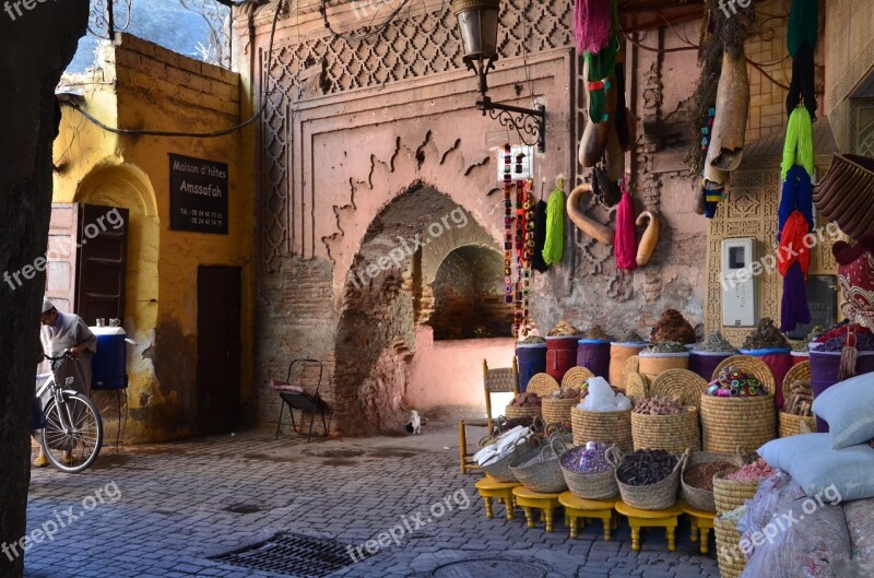 Marrakech Morocco Bazaar Oriental Free Photos