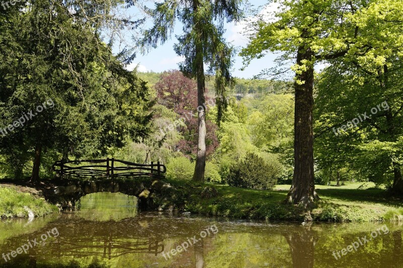 Park Bridge Water Green Landscape