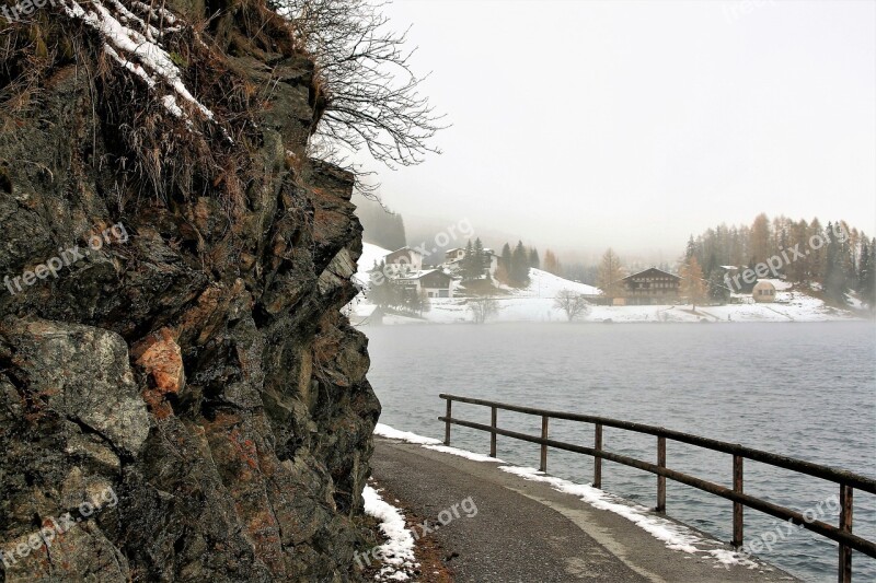 Rocks Lake Snow Hiking Davos