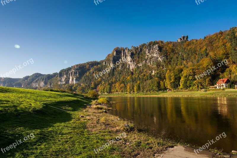 Bastei Elbe Sandstone Mountains Saxon Switzerland Germany Rock