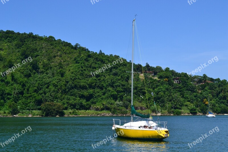 Beach Ubatuba Brazil Ride Boat