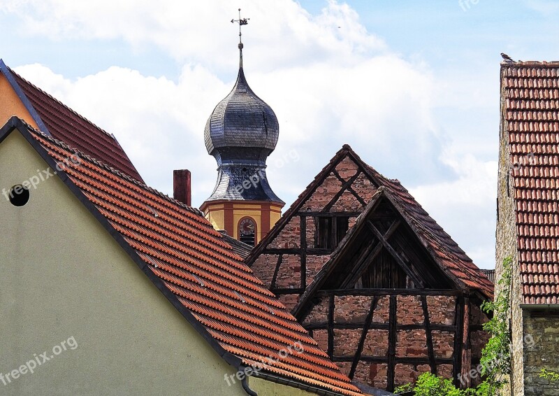 Steeple Onion Dome Roof Landscape Barns Village View