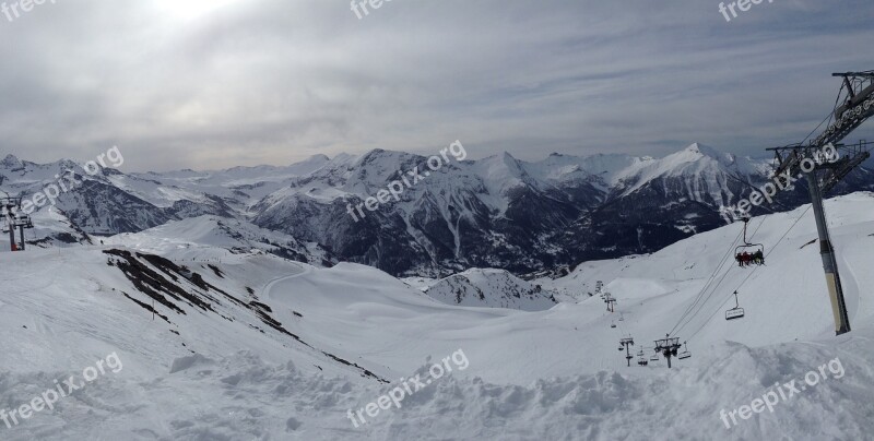 Snow Winter Ski Ski Station Ski Lift