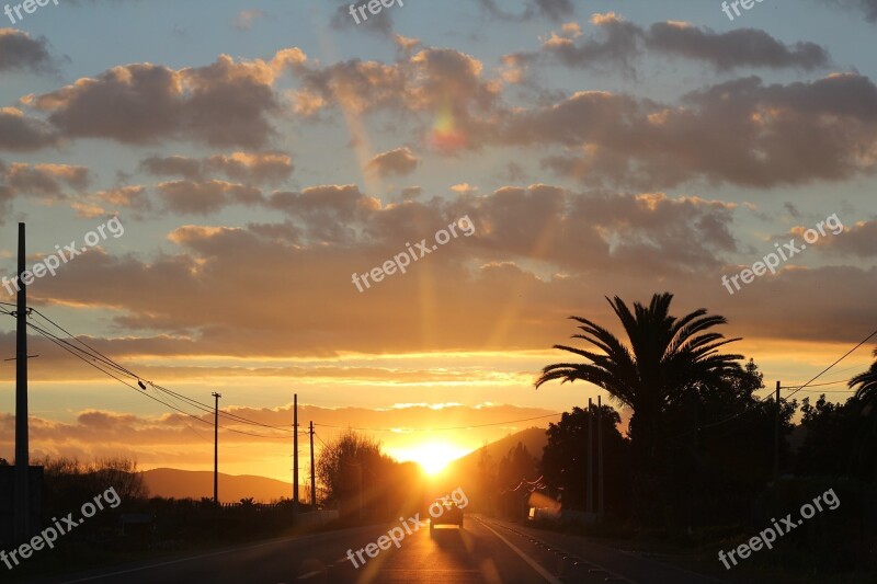 Sunset Sun Heat Landscape Sky