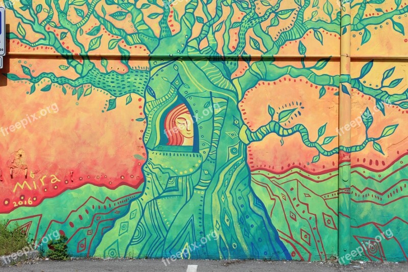 Murals Osnago Street Art Tree Trunk