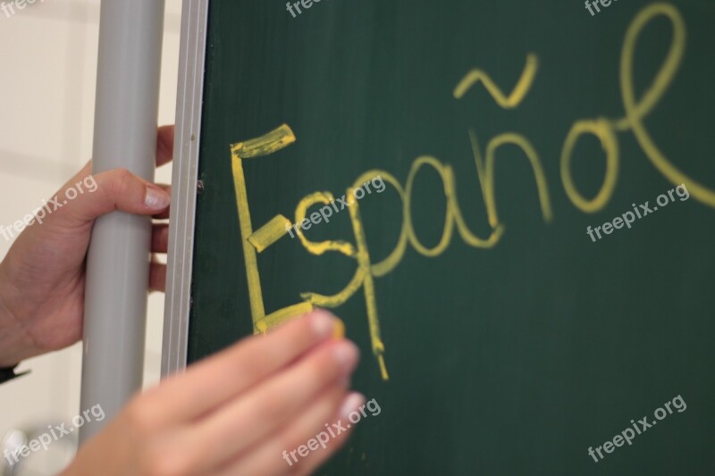 Spanish Teaching Board School Blackboard